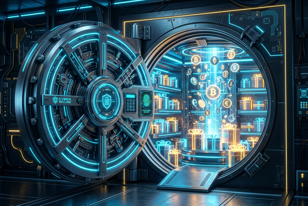 Cyber-sejf z nagrodami i cyfrowymi bonusami kasynowymi